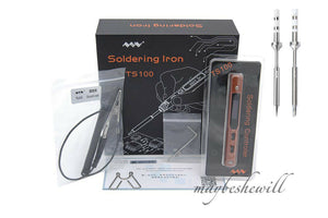TS100 Soldering Iron Golden Version Electric TWO TIPS Set